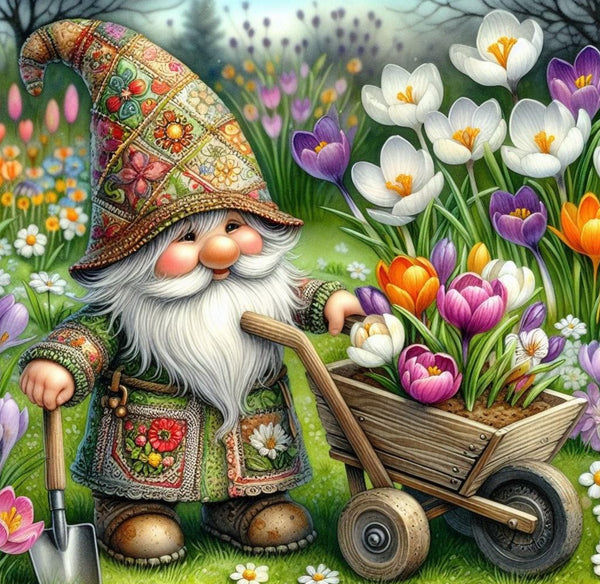 GNOME WITH WHEEL BARREL TUMBLER