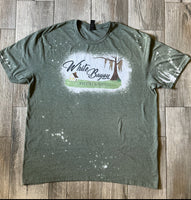 WHITE BAYOU GREEN BLEACHED SHIRT