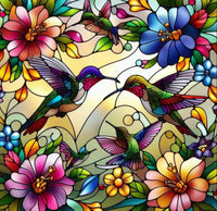 STAINED GLASS HUMMINGBIRDS TUMBLER