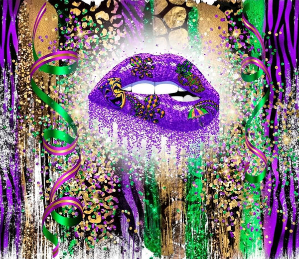 MARDI GRAS LIPS TUMBLER