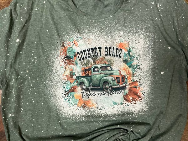 COUNTRY ROADS  BLEACHED T-SHIRT