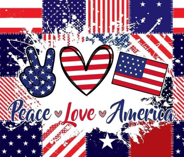 PEACE LOVE AMERICA TUMBLER