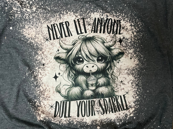 NEVER LET ANTONE DULL YOUR SPARKLE BLEACHED T-SHIRT