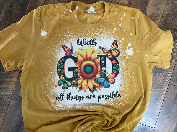 WITH GOD BLEACHED T-SHIRT