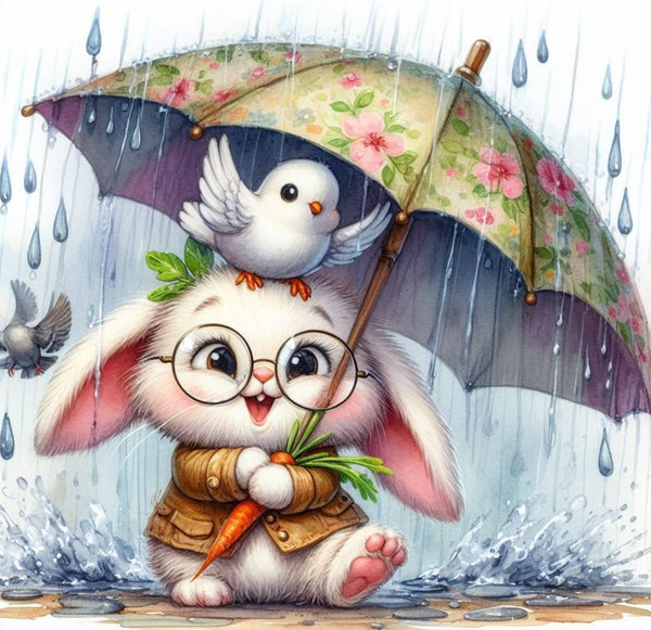 RABBIT WITH UMBRELLA TUMBLER