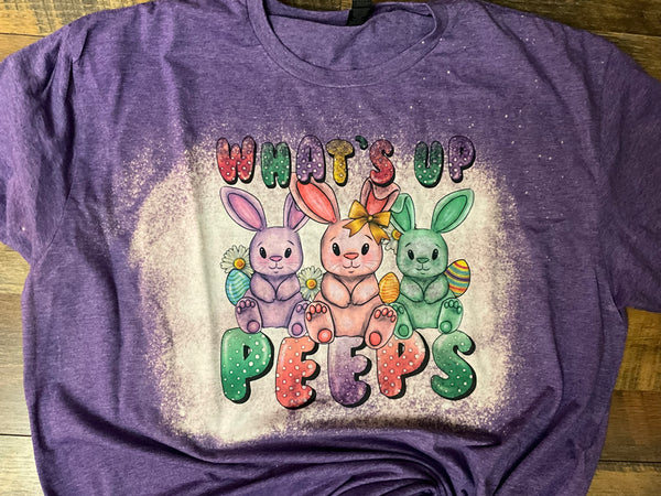 WHATS UP PEEPS BLEACHED T-SHIRT