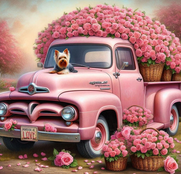 PINK TRUCK YORKIE TUMBLER