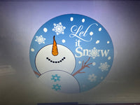 10" LET IT SNOW WREATH SIGN