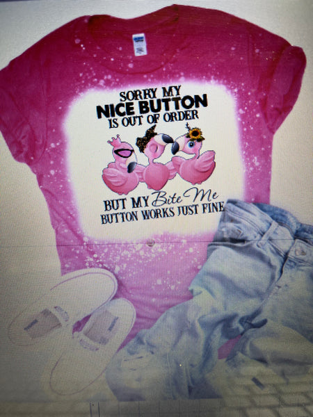 NICE BUTTON BLEACHED T-SHIRT