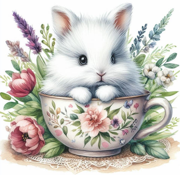 BUNNY IN TEA CUP TUMBLER