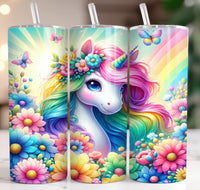 COLORFUL UNICORN TUMBLER