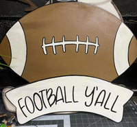 FOOTBALL YALL WREATH BLANK WITH STENCIL