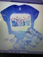 WINTER COFFEE CUPS BLEACHED T-SHIRT