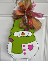 Patches Snowman wreath blank & stencil