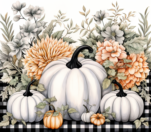 WHITE & BLACK PUMPKINS TUMBLER