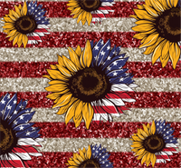 RED WHITE BLUE SUNFLOWERS  TUMBLER