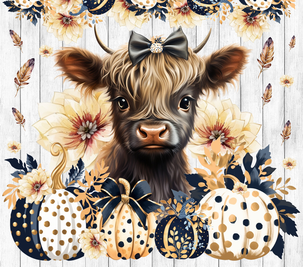 POLKA DOT HIGHLAND COW TUMBLER