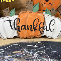 TRIPLE PUMPKIN DOOR HANGER PAINTED