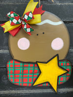 PRIMITIVE GINGIE HEAD DOOR HANGER BLANK WITH STENCIL