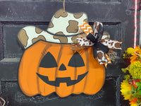 COWGIRL PUMPKIN WREATH PAINTED