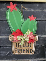 DOUBLE CACTUS DOOR HANGER BLANK WITH STENCIL