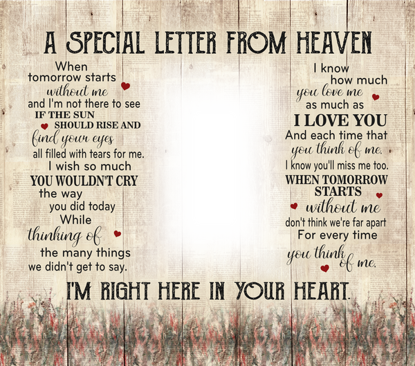 LETTER FROM HEAVEN TUMBLER