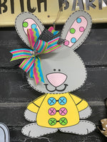 Bunny raincoat door painted