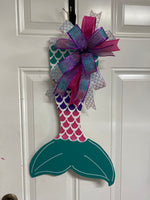 MERMAID TAIL DOOR HANGER BLANK WITH STENCIL