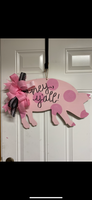 PIG DOOR HANGER BLANK WITH STENCIL