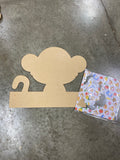MONKEY DOOR HANGER BLANK WITH STENCIL AND HOLES FOR MESH