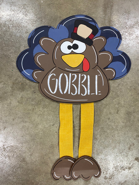 TURKEY WITH RIBBON LEGS DOOR HANGER BLANK WITH STENCIL ribbon not included