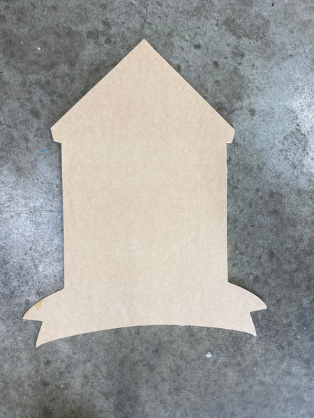 HOUSE DOOR HANGER BLANK WITH STENCIL