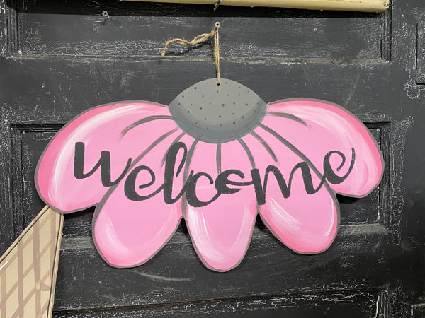 HALF DAISY BLANK DOOR HANGER WITH STENCIL