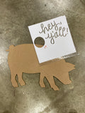 PIG DOOR HANGER BLANK WITH STENCIL