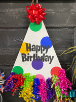 BIRTHDAY HAT DOOR HANGER BLANK WITH STENCIL