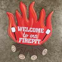 FIREPIT DOOR HANGER BLANK WITH STENCIL