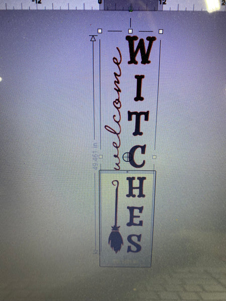 WELCOME WITCHES DOOR SIGN STENCIL FITS 12x60