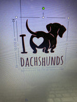 I LOVE DACHSHUNDS STENCIL FITS 15” round