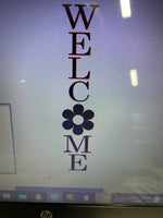 TALL FLOWER WELCOME STENCIL CENTURY FONT