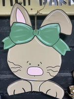 PRIM BUNNY 3D DOOR HANGER PAINTED