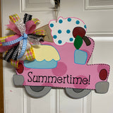 ICE CREAM TRUCK DOOR HANGER WITH STENCIL