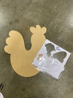 FUNKY CHICKEN DOOR HANGER BLANK WITH STENCIL