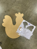 FUNKY CHICKEN DOOR HANGER BLANK WITH STENCIL