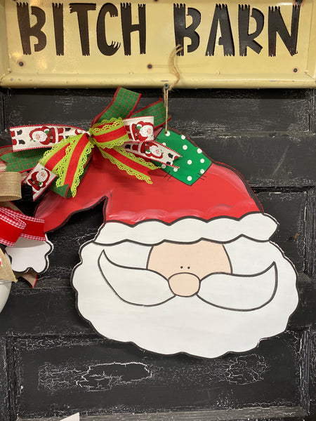 SANTA WITH PATCH DOOR HANGER BLANK WITH STENCIL