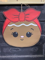 GINGIE HEAD DOOR HANGER BLANK WITH STENCIL