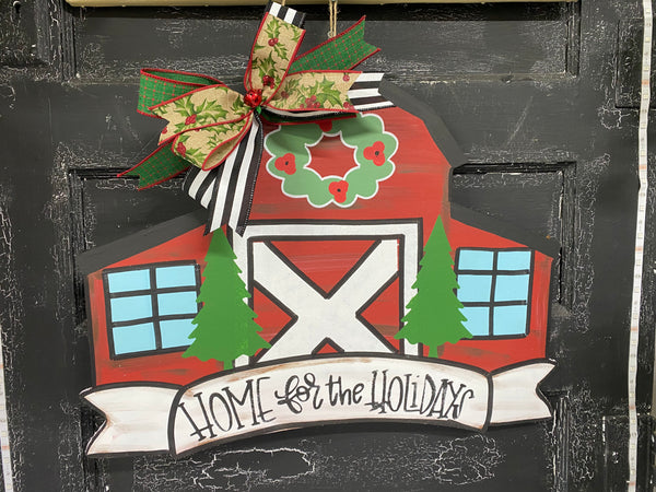 XMAS BARN DOOR HANGER BLANK WITH STENCIL