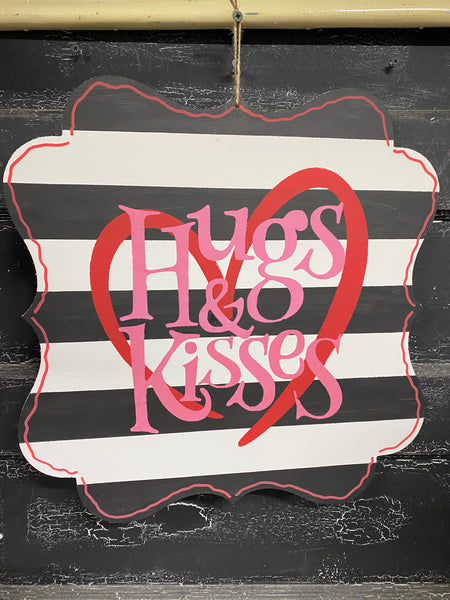 HUGS AND KISSES DOOR BLANK WITH STENCIL