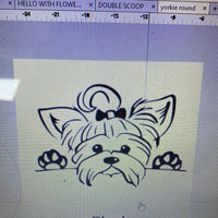 YORKIE ROUND STENCIL fits 15”