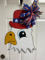 4TH OF JULY EAGLE DOOR HANGER BLANK WITH STENCIL