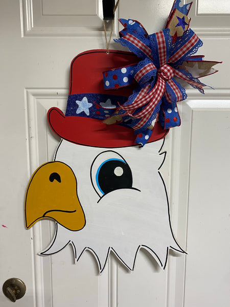 4TH OF JULY EAGLE DOOR HANGER BLANK WITH STENCIL